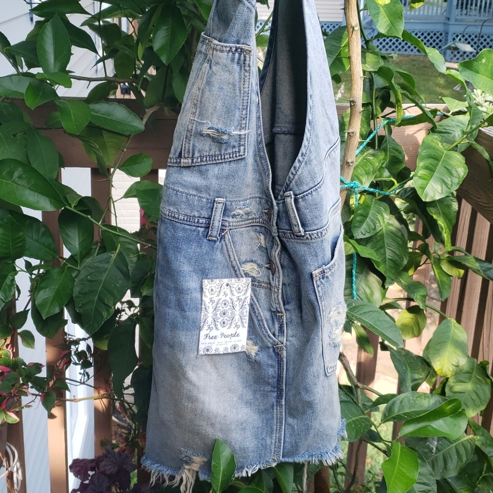 We the Free People Baxter Denim Jumper Nwt - Picture 6 of 10